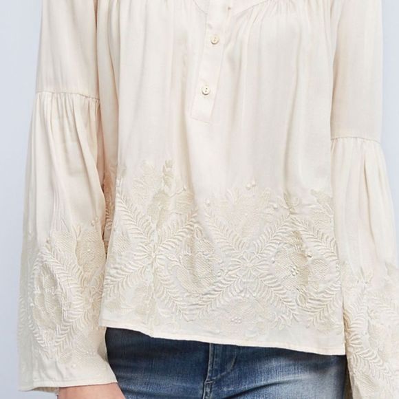 Embroidered Ivory Manor Blouse Eri + Ali NWT XS - Picture 10 of 16